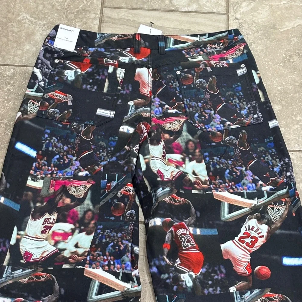 Jordan Flight Heritage All Over Photo Print Pants Mens 34 Black IQ5238-010 NEW